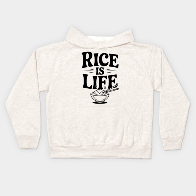 Rice is Life Kids Hoodie by Frank Ring