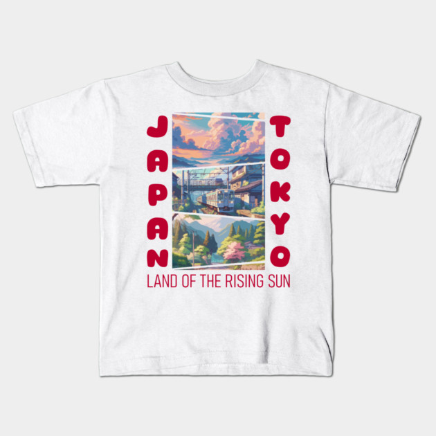 Japan Land Of The Rising Sun Kids T-Shirt by Megadorim