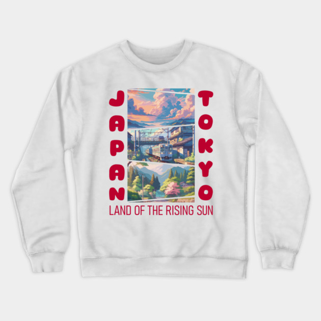 Japan Land Of The Rising Sun Crewneck Sweatshirt by Megadorim