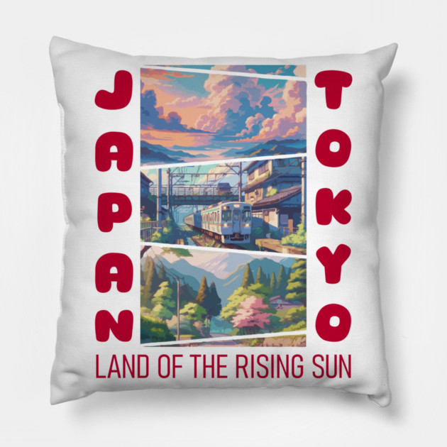 Japan Land Of The Rising Sun Pillow by Megadorim