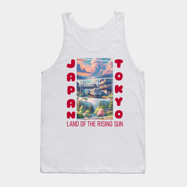 Japan Land Of The Rising Sun Tank Top by Megadorim