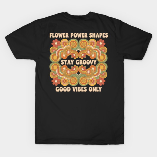Flower Power Shapes – Groovy 1970s Geometric Floral Design by Vintage Retro Prints by RDR Design