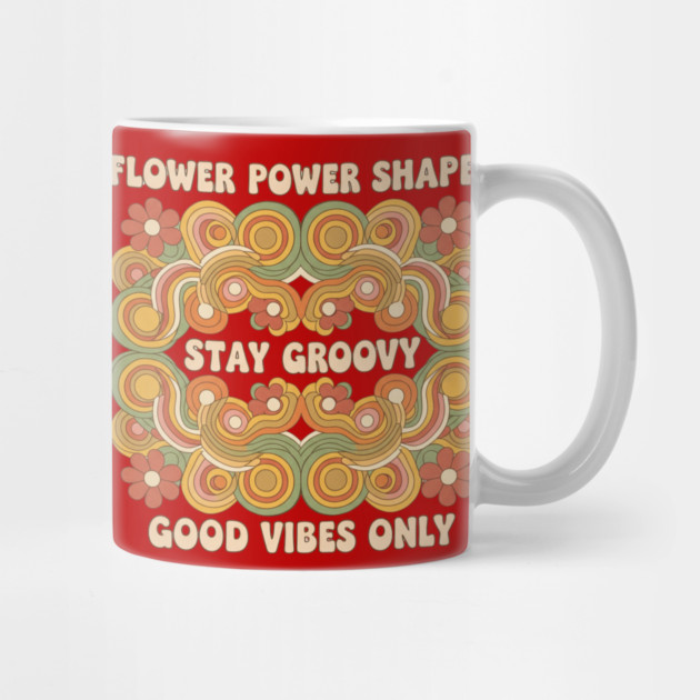 Flower Power Shapes – Groovy 1970s Geometric Floral Design by Vintage Retro Prints by RDR Design