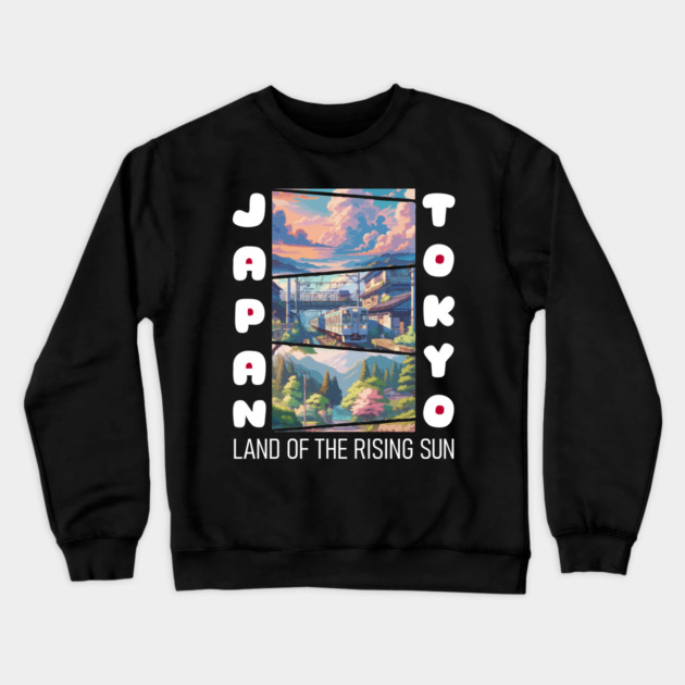 Japan Land Of The Rising Sun #2 Crewneck Sweatshirt by Megadorim