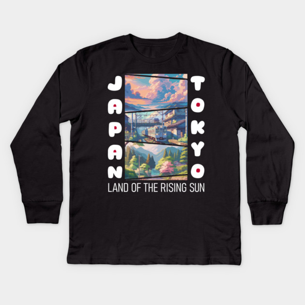 Japan Land Of The Rising Sun #2 Kids Long Sleeve T-Shirt by Megadorim