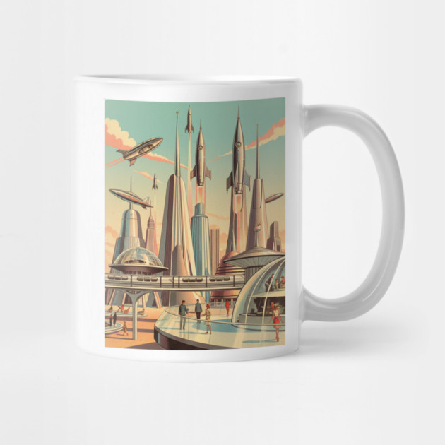 Dreams of Tomorrow – 1950s Retro Futuristic Sci-Fi City by Vintage Retro Prints by RDR Design