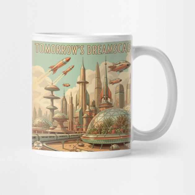 Retro Futuristic Cityscape – 1950s Sci-Fi Vision by Vintage Retro Prints by RDR Design
