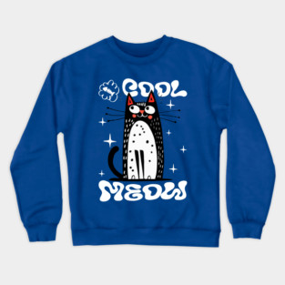 Cool Meow, Cute Cat Crewneck Sweatshirt