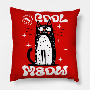 Cool Meow, Cute Cat Pillow