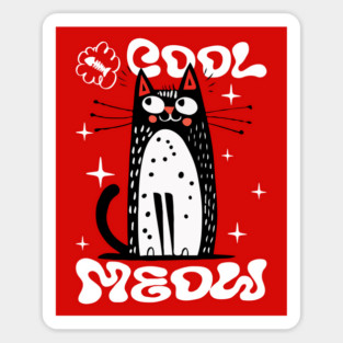 Cool Meow, Cute Cat Sticker
