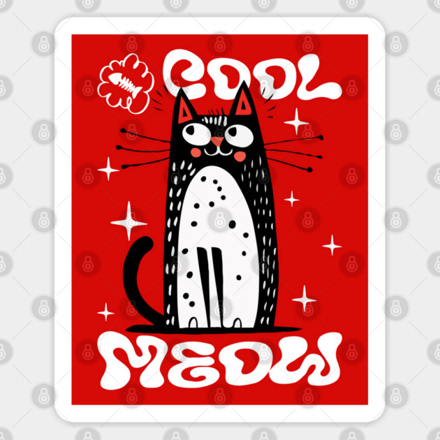 Cool Meow, Cute Cat Sticker by Megadorim
