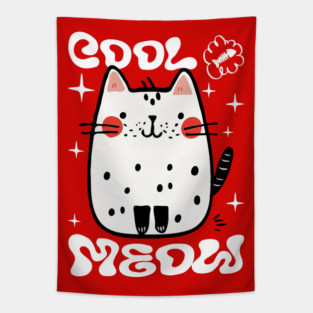 Cute Cat, Cool Meow Tapestry