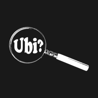 Latin Magnifying Glass “Where?” (Ubi?) T-Shirt