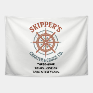 Skipper's Charter & Cruise Company Gilligan's Island Three Hour Tour Funny Vintage Tapestry
