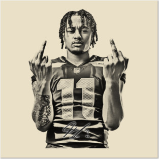 Jaxon Smith-Njigba MIDDLE FINGER BLACK Posters and Art