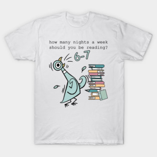Funny Pigeon Book Lover 6 7 T-Shirt