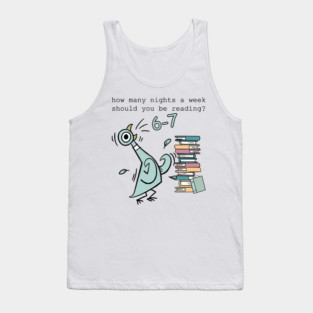 Funny Pigeon Book Lover 6 7 Tank Top