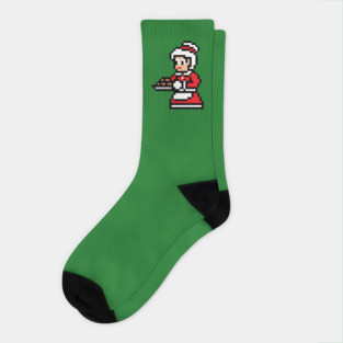 8-bit christmas Mrs. Claus Socks