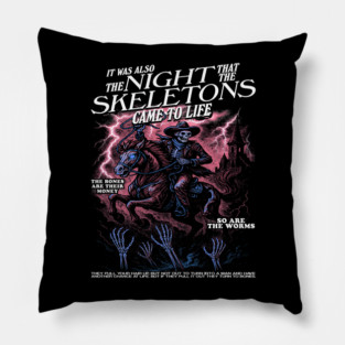 Vintage I Think You Should Leave Night The Skeletons Came To Life Shirt, Cowboy Skeleton Meme Retro Unisex T-Shirt, ITYSL Pillow