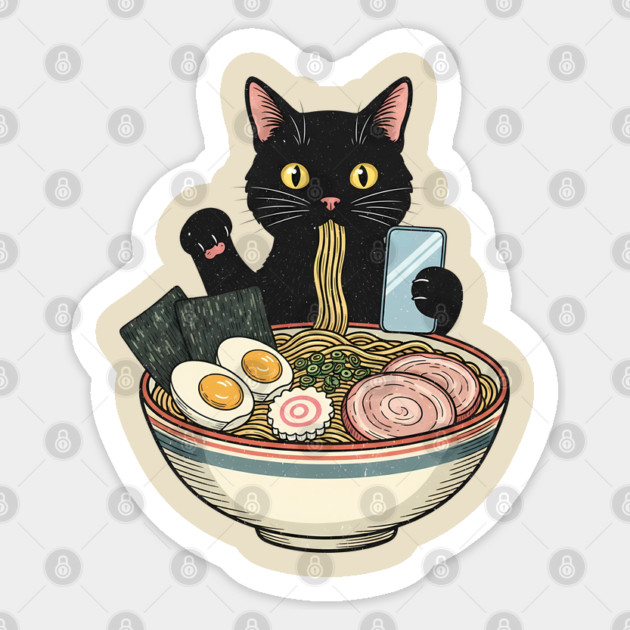 Spaghetti cat Sticker by khaireddine