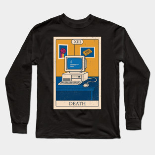 Retro Tech Tarot - Death Card Long Sleeve T-Shirt