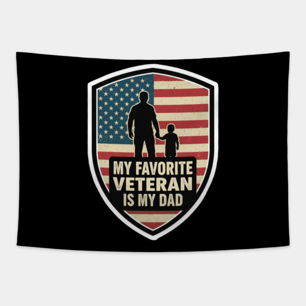 My Favorite Veteran Is My Father Kids Tapestry by ArtistTee ⭐⭐⭐⭐⭐