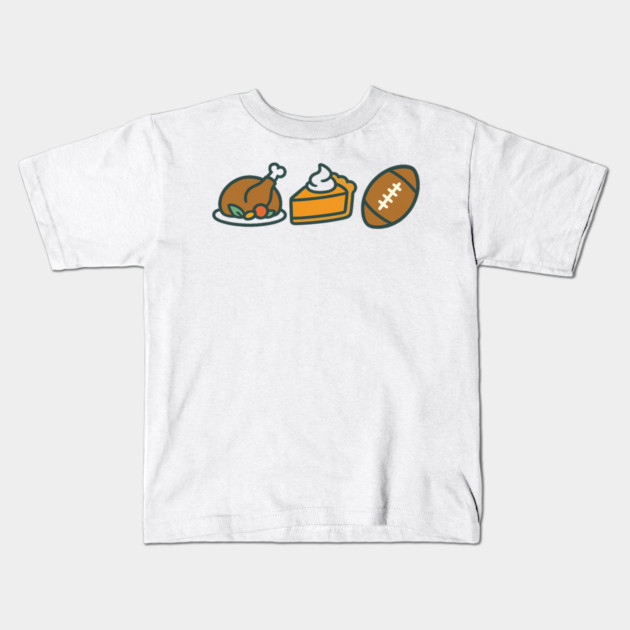 Turkey Pie Football Icons Kids T-Shirt by ArtistTee ⭐⭐⭐⭐⭐