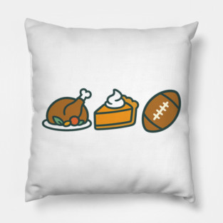 Turkey Pie Football Icons Pillow