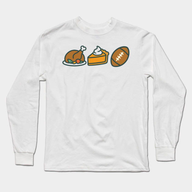 Turkey Pie Football Icons Long Sleeve T-Shirt by ArtistTee ⭐⭐⭐⭐⭐