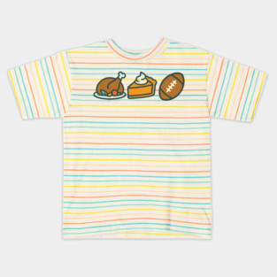 Turkey Pie Football Icons Kids T-Shirt