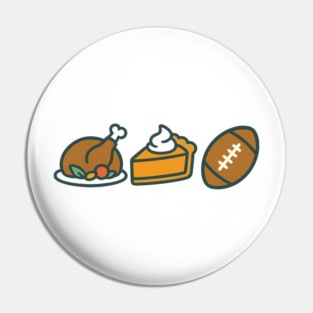 Turkey Pie Football Icons Pin