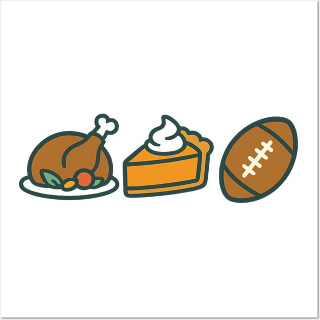 Turkey Pie Football Icons Wall Art by ArtistTee ⭐⭐⭐⭐⭐