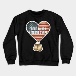 Veteran’s Wife Proud Heart Crewneck Sweatshirt