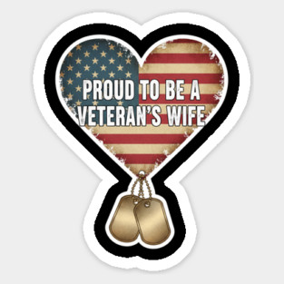 Veteran’s Wife Proud Heart Sticker