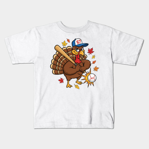 Baseball Turkey Sixty-Seven Mashup Kids T-Shirt by ArtistTee ⭐⭐⭐⭐⭐