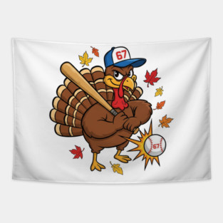 Baseball Turkey Sixty-Seven Mashup Tapestry