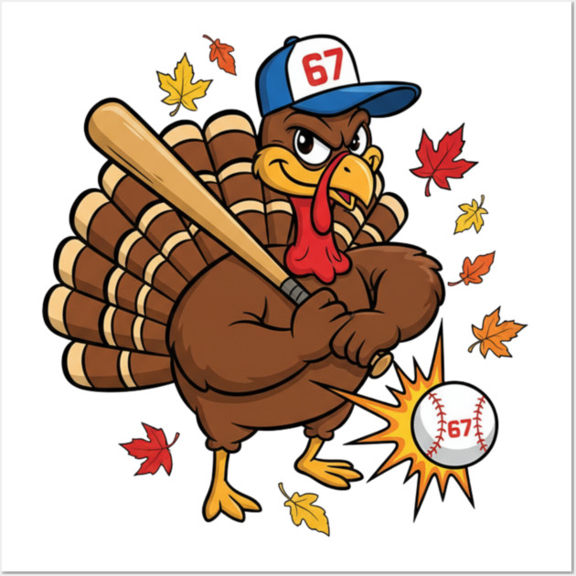 Baseball Turkey Sixty-Seven Mashup Wall Art by ArtistTee ⭐⭐⭐⭐⭐