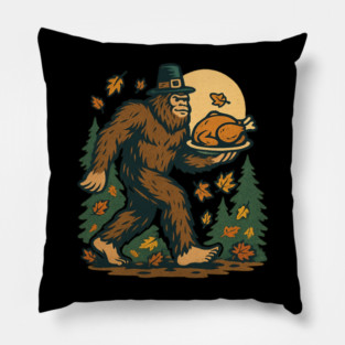 Sasquatch Pilgrim Holiday Dinner Pillow