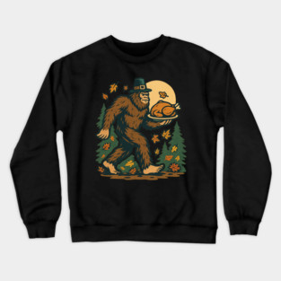 Sasquatch Pilgrim Holiday Dinner Crewneck Sweatshirt