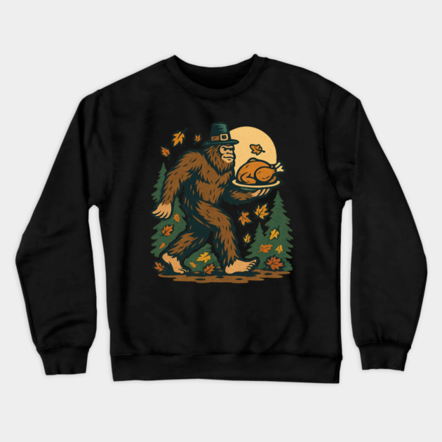 Sasquatch Pilgrim Holiday Dinner Crewneck Sweatshirt by ArtistTee ⭐⭐⭐⭐⭐
