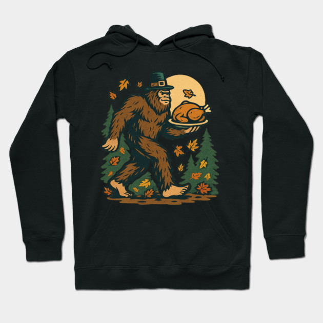 Sasquatch Pilgrim Holiday Dinner Hoodie by ArtistTee ⭐⭐⭐⭐⭐