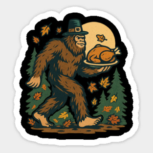 Sasquatch Pilgrim Holiday Dinner Magnet