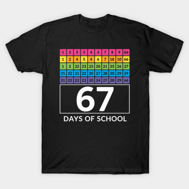 67 Classroom Countdown Number Chart T-Shirt by ArtistTee ⭐⭐⭐⭐⭐