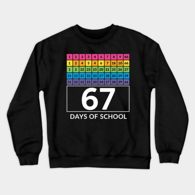 67 Classroom Countdown Number Chart Crewneck Sweatshirt by ArtistTee ⭐⭐⭐⭐⭐
