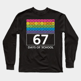 67 Classroom Countdown Number Chart Long Sleeve T-Shirt