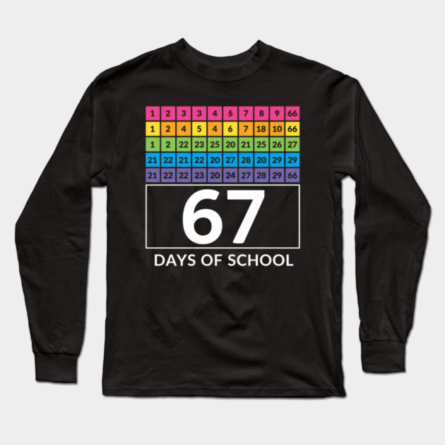 67 Classroom Countdown Number Chart Long Sleeve T-Shirt by ArtistTee ⭐⭐⭐⭐⭐