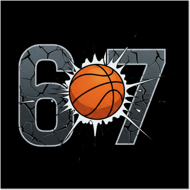 Funny 67 Basketball Smash Wall Art by ArtistTee ⭐⭐⭐⭐⭐