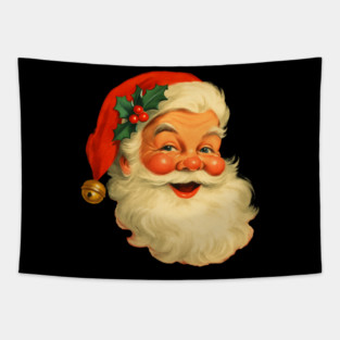 Vintage Retro Santa Claus Christmas Tapestry