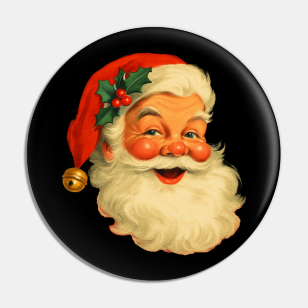 Vintage Retro Santa Claus Christmas Pin by Creatifly Graphic Tees