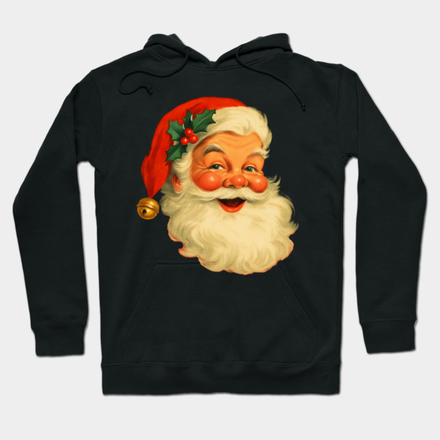 Vintage Retro Santa Claus Christmas Hoodie by Creatifly Graphic Tees